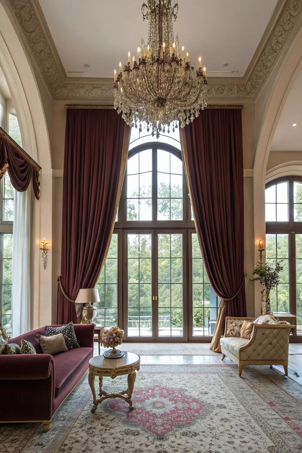 Full-length drapes inject drama and sophistication into any setting.