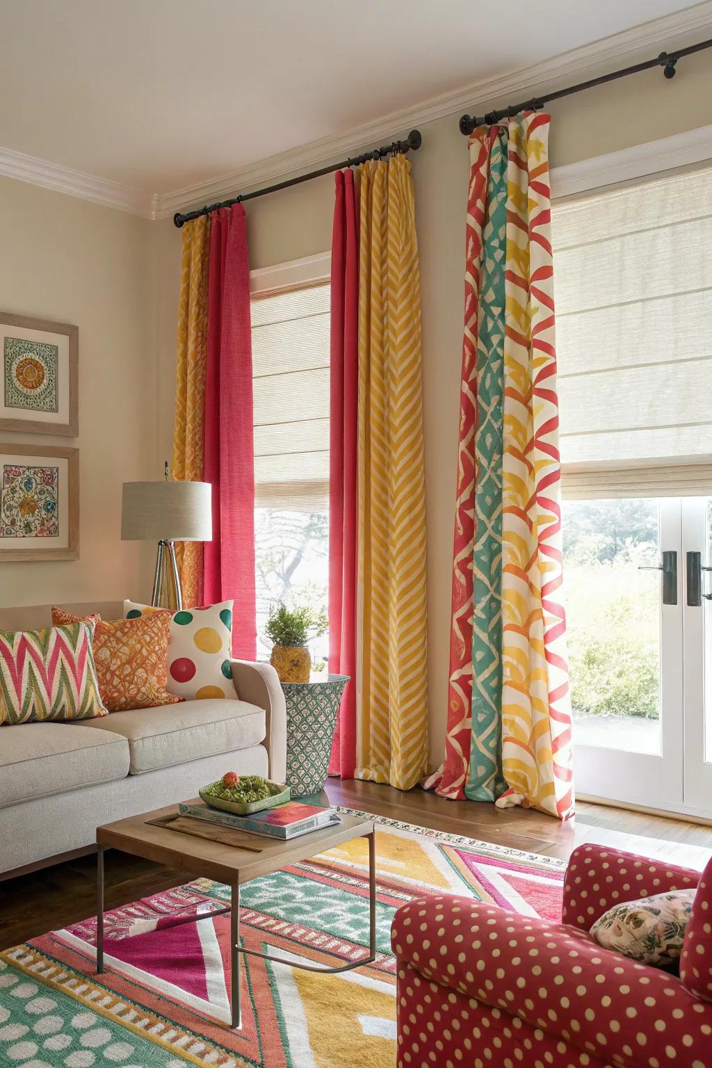 Patterned drapes bring energy and flair to any living space.