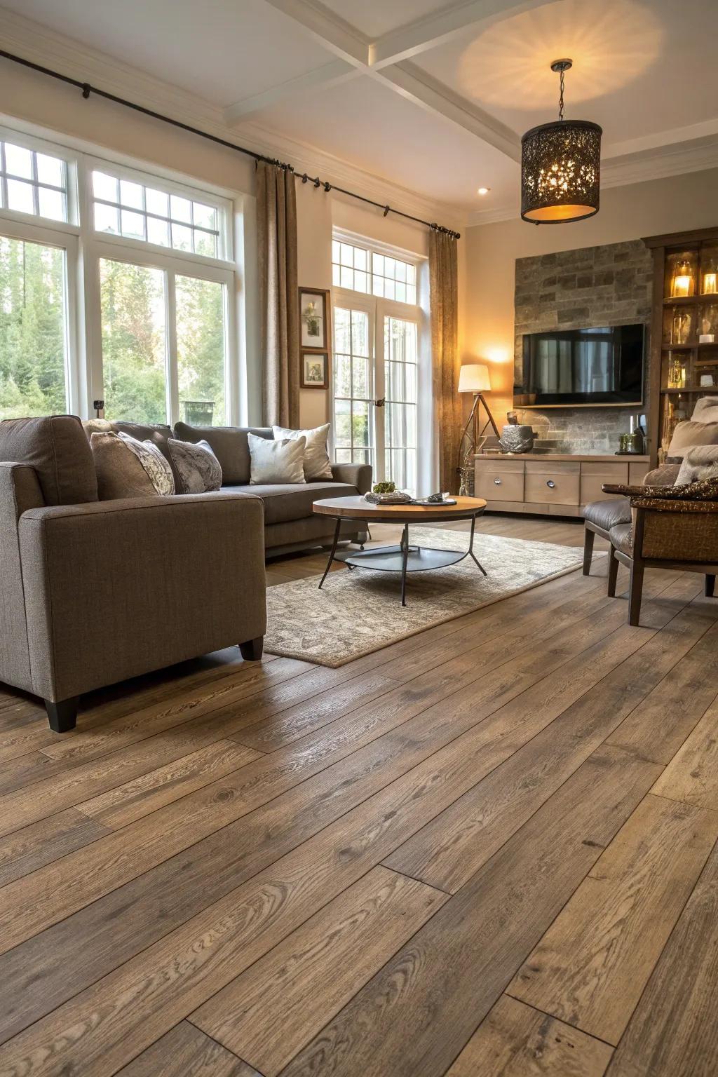 Faux wood provides a cost-effective substitute for solid wood, boasting stunning aesthetics.