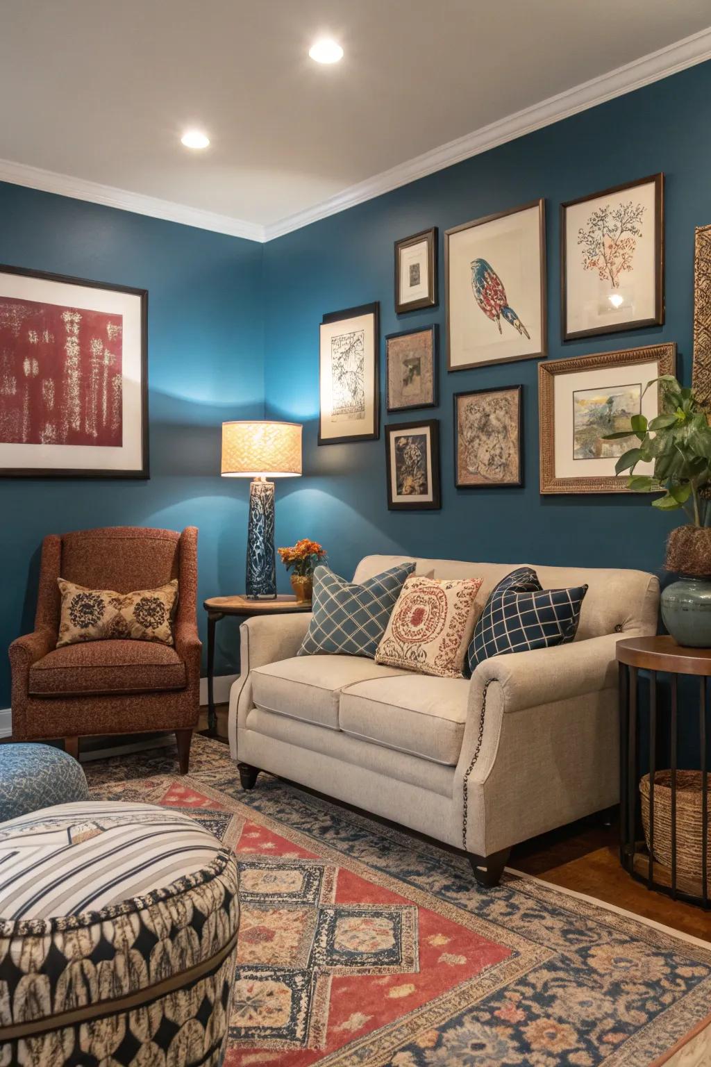A striking feature wall introduces individuality and emphasis.