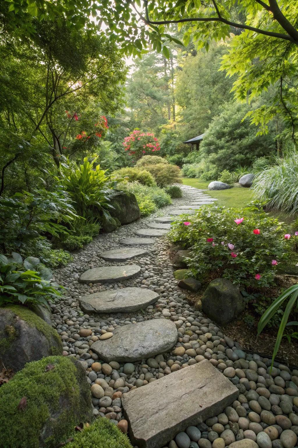 Lead your visitors with a charming pebble stone path.