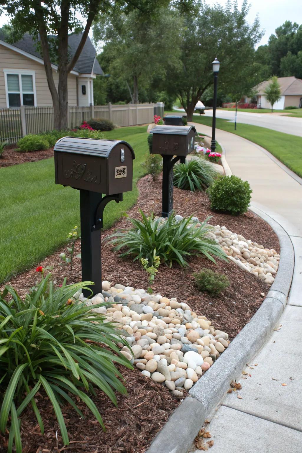 Maintain a tidy and elegant look with ground coverings around your mailbox.