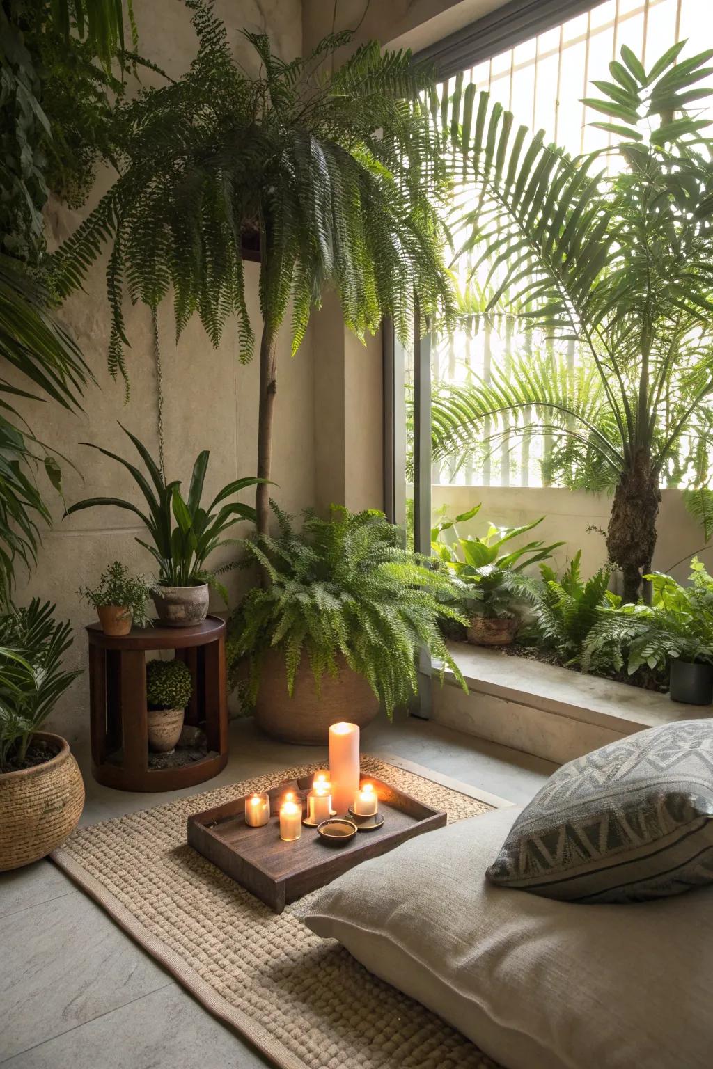 Let nature's touch enhance the tranquility of your meditation corner.