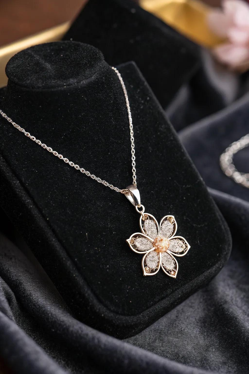 Floral sign necklaces are both personal and fashionable.