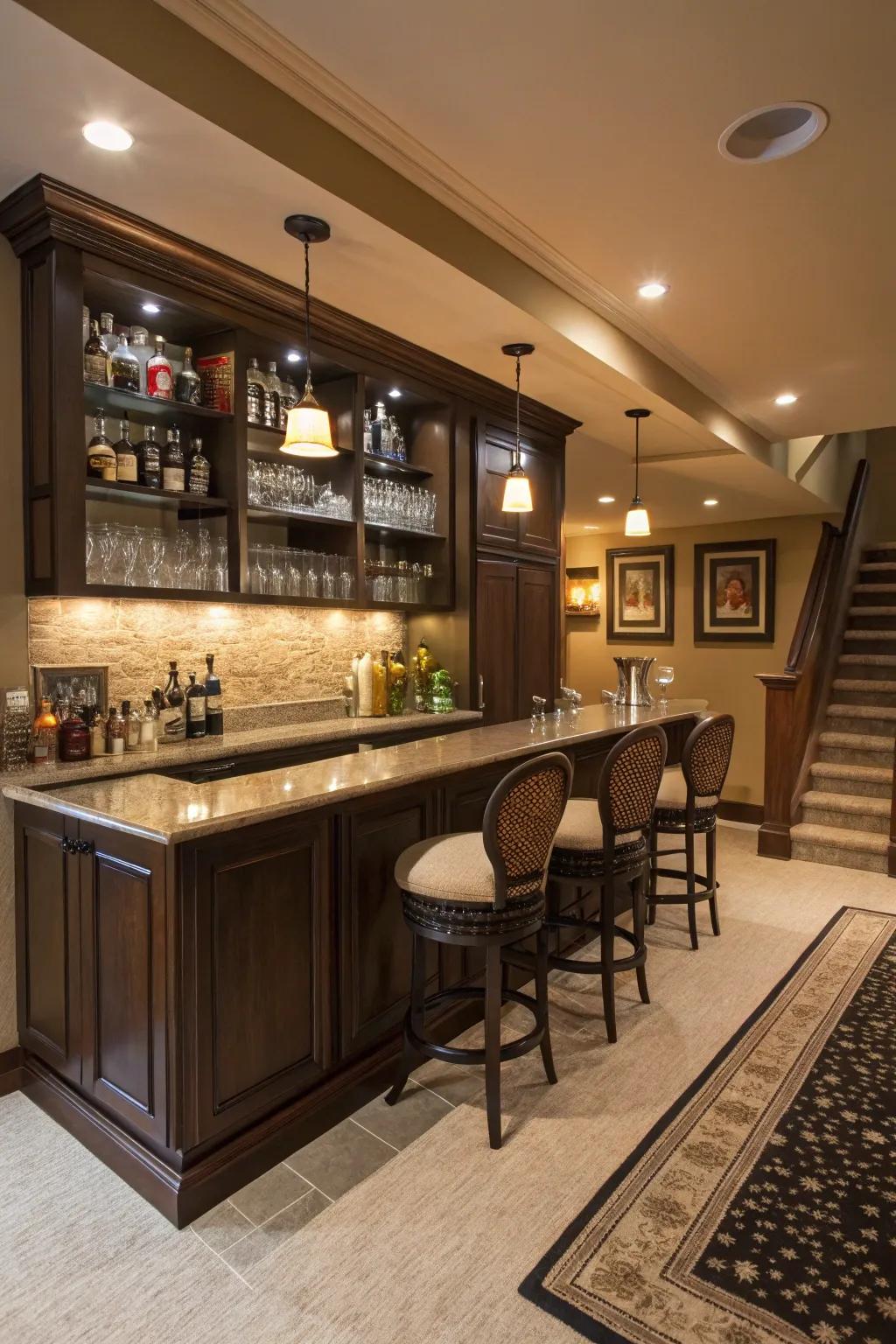 Design your personal bar sanctuary for relaxation and social gatherings.