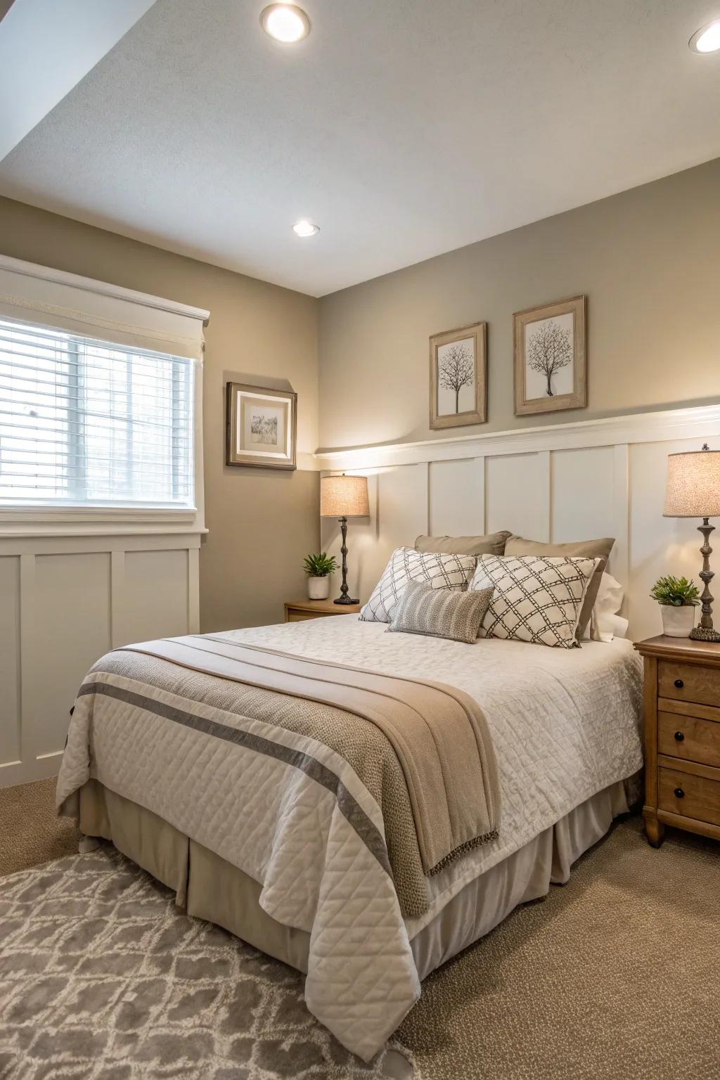 Muted hues provide a calming environment.
