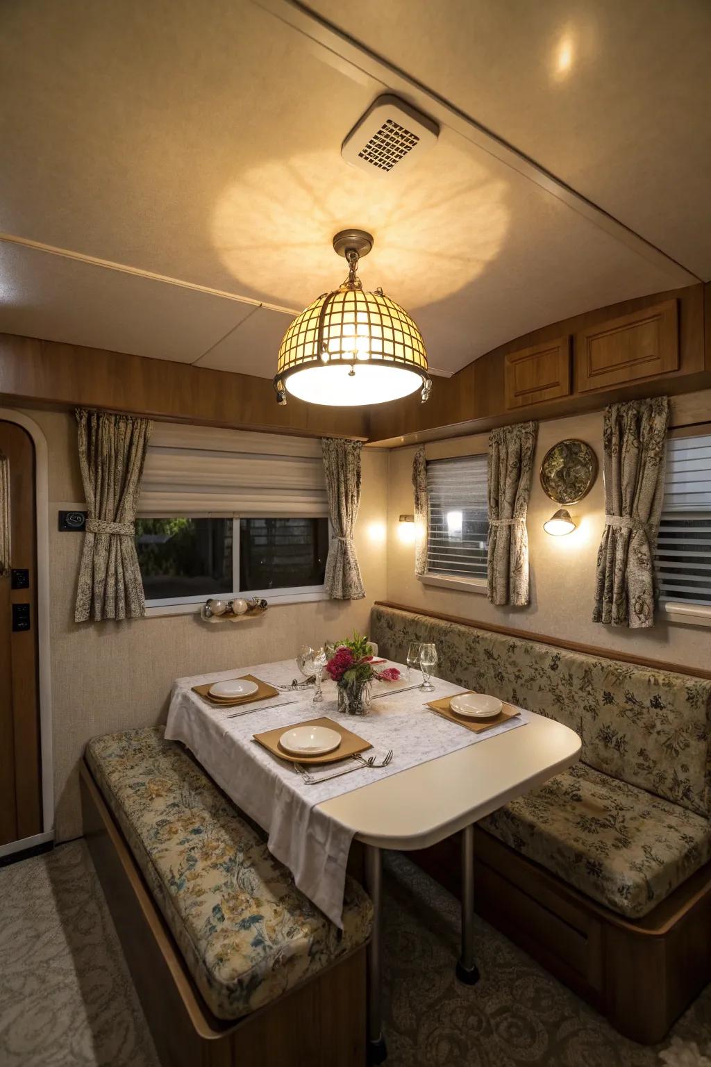 Lighting is essential for creating the ideal dining room vibe.