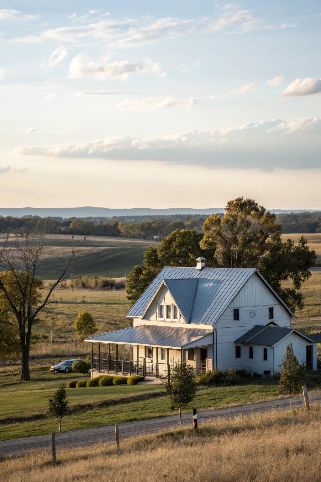 Natural elegance: The farmhouse glistens with an aluzinc metal roof.