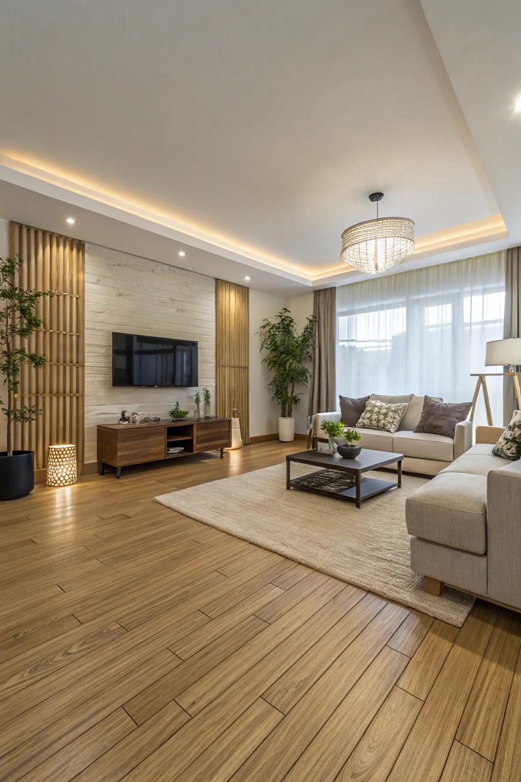 Stylish and sustainable bamboo flooring.
