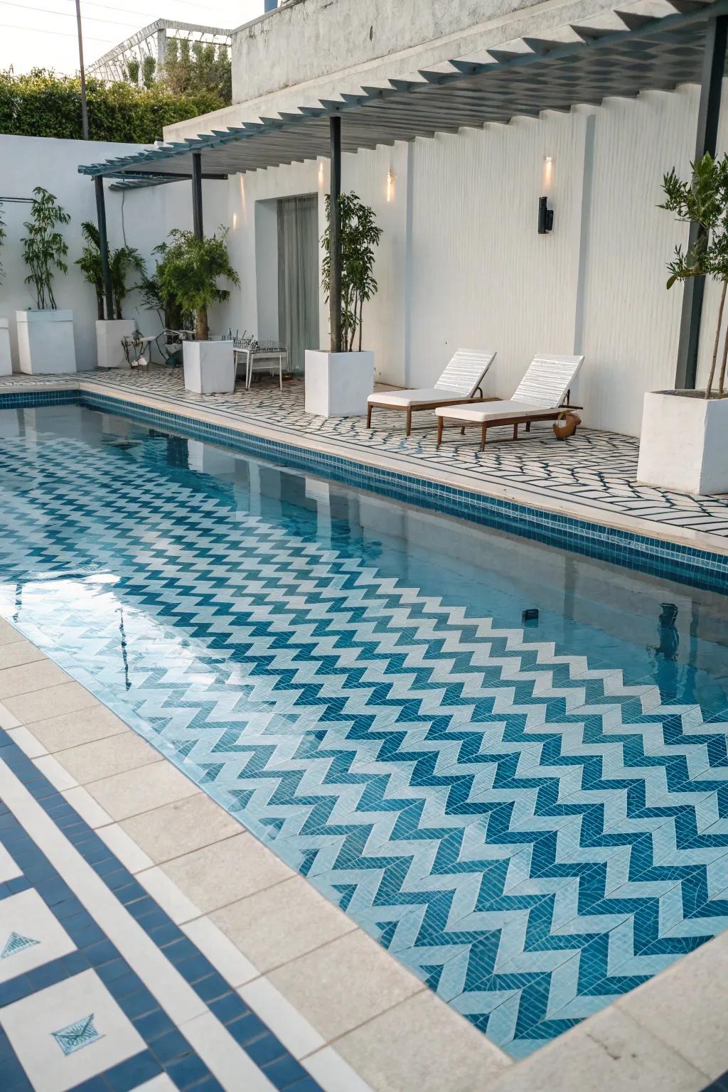 Peak designs bring a coastal vibe to your pool.