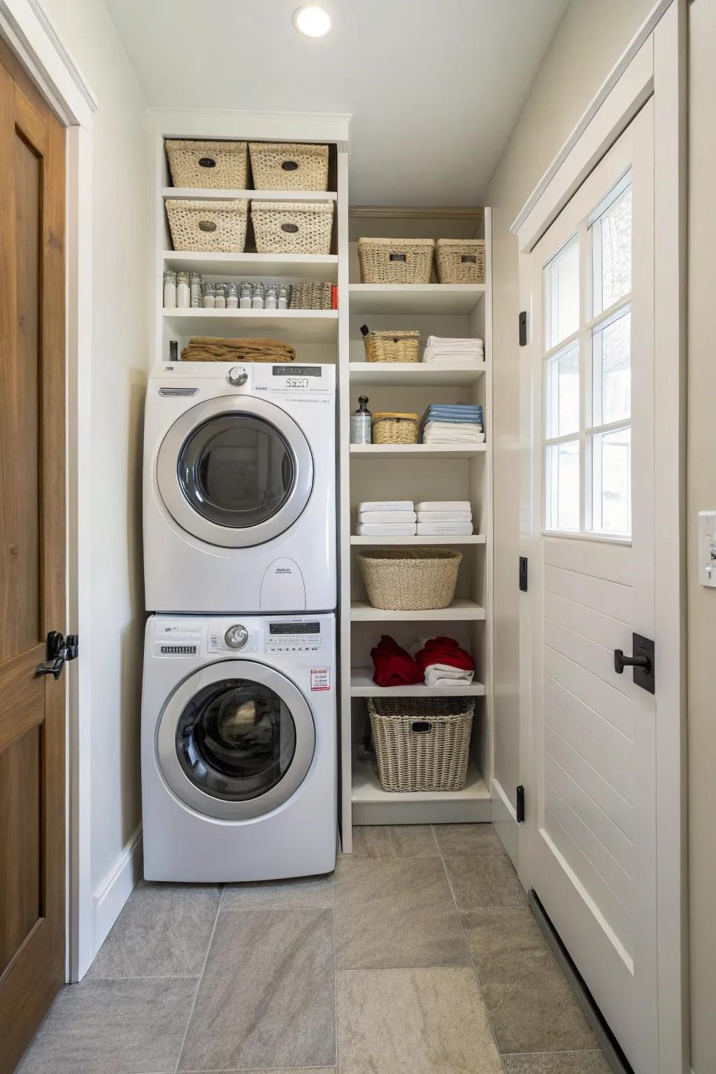 Appliances that stack create more free floor space, enhancing both storage and functionality.