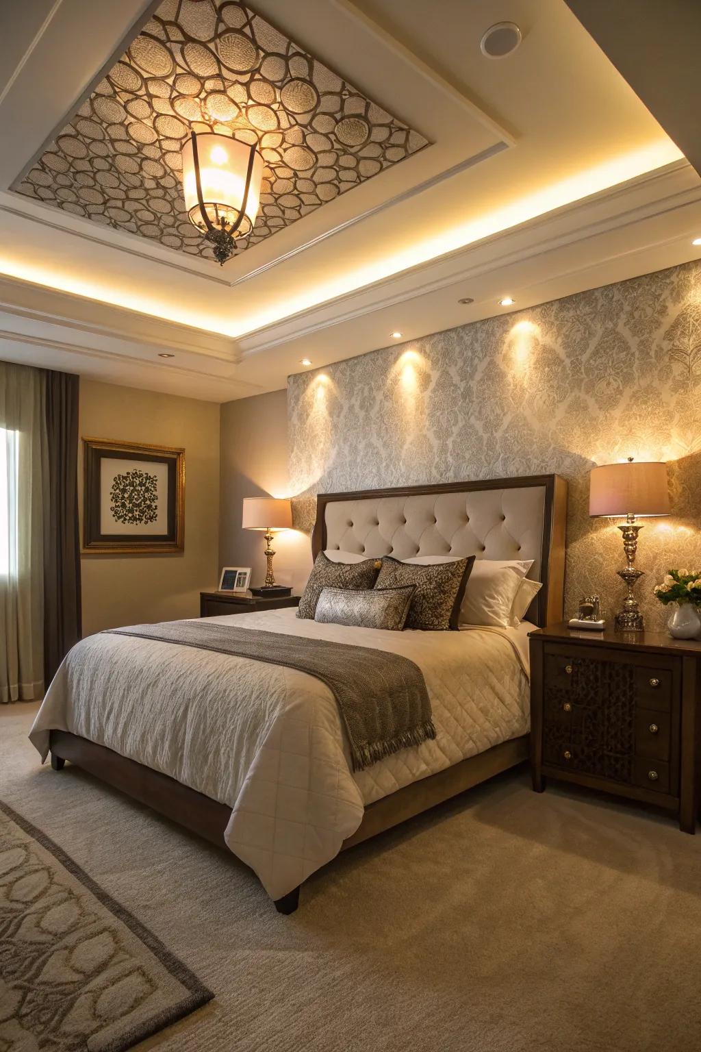 Multi-layered lighting enriches your bedroom with depth and adaptability.