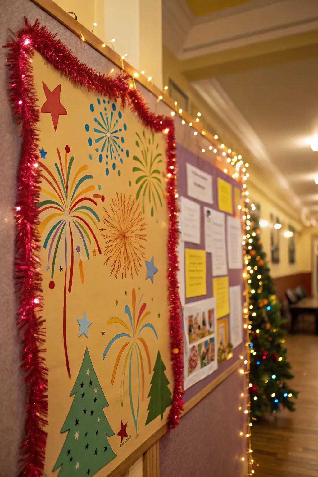 Fireworks-inspired board for a brilliant beginning.