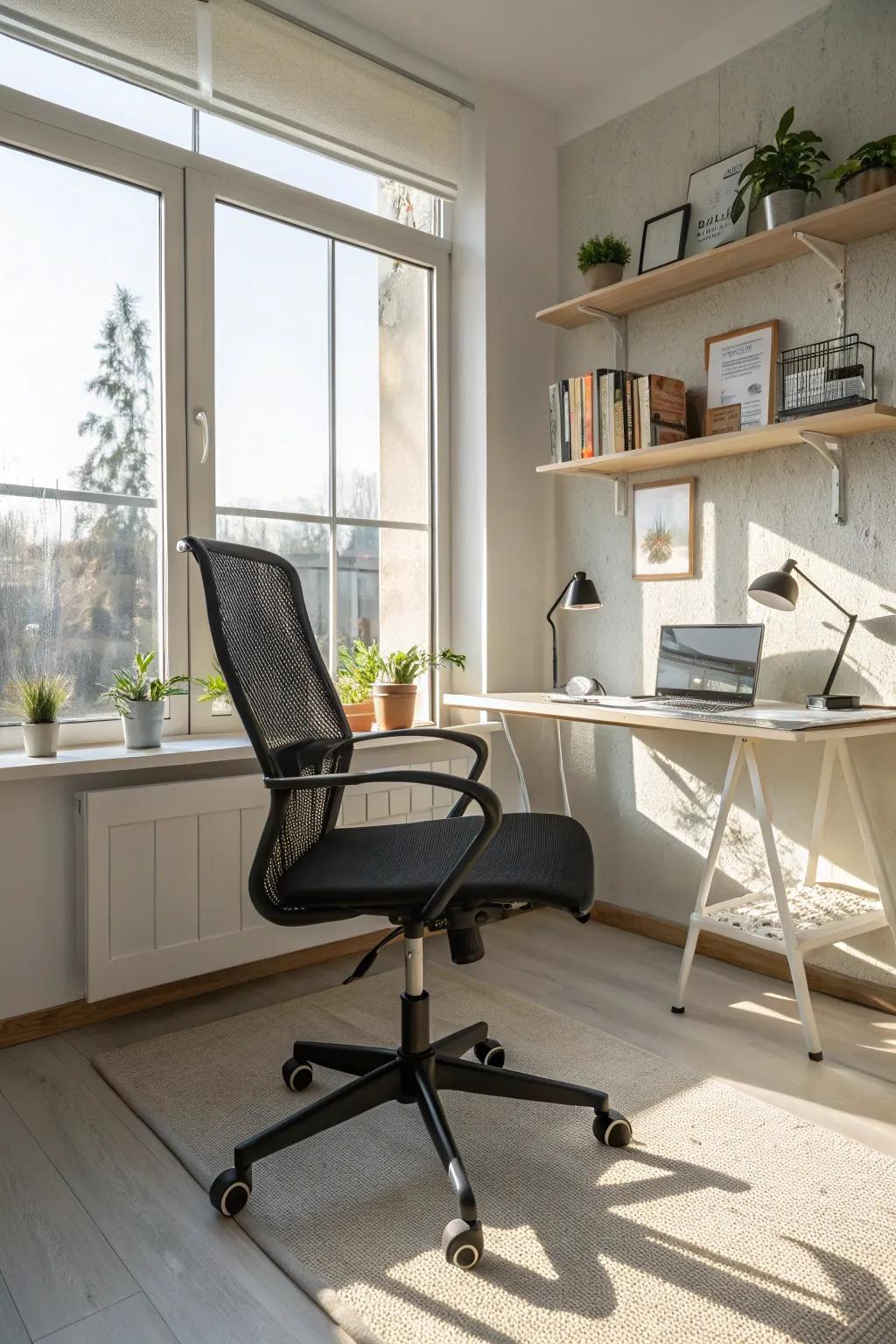 Mesh chairs provide breathable comfort and style in any setting.