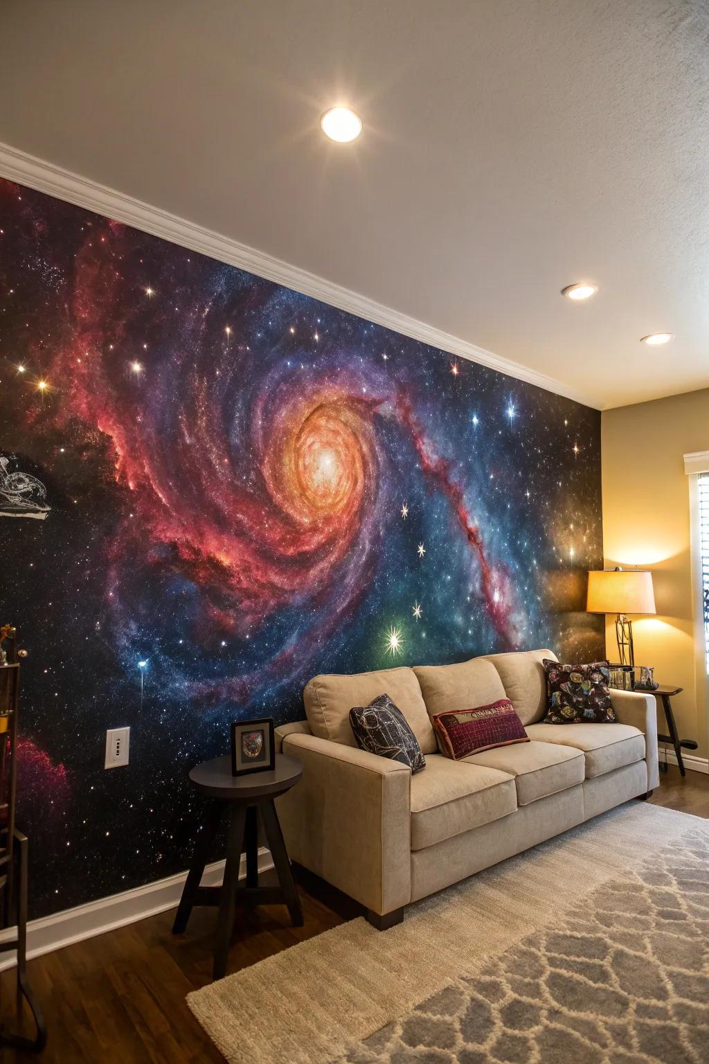 An enthralling galaxy artwork that turns any wall into a celestial wonder.