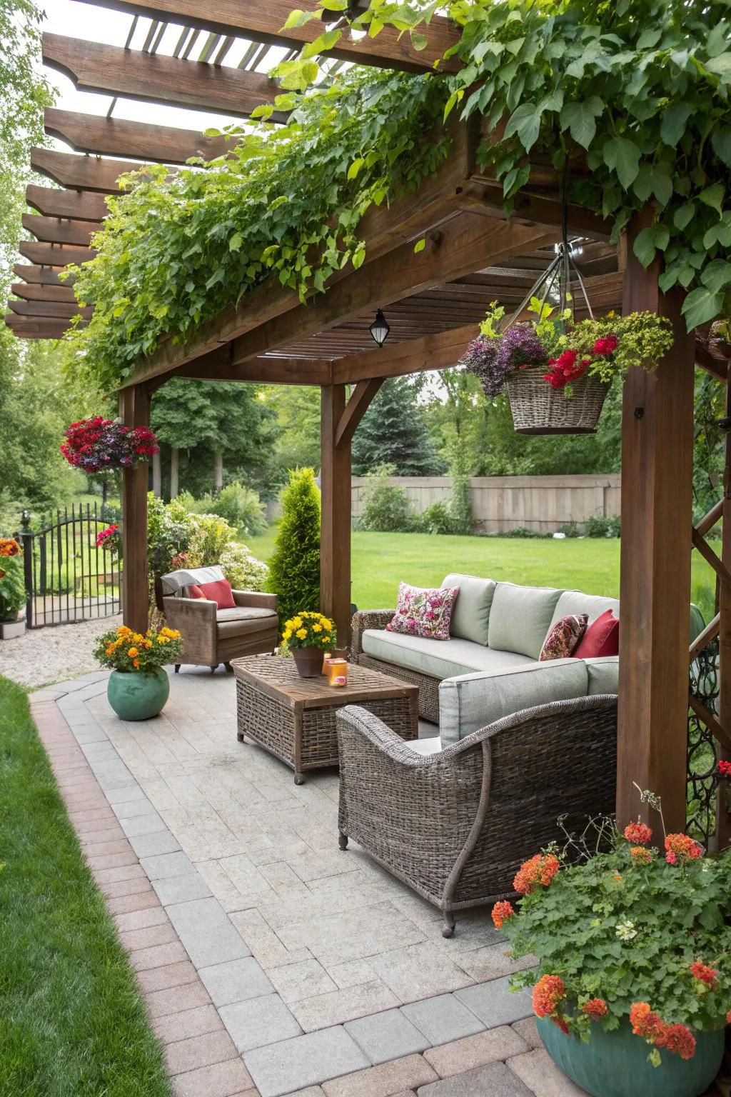 A pergola brings shade and sophistication to your outdoor area.