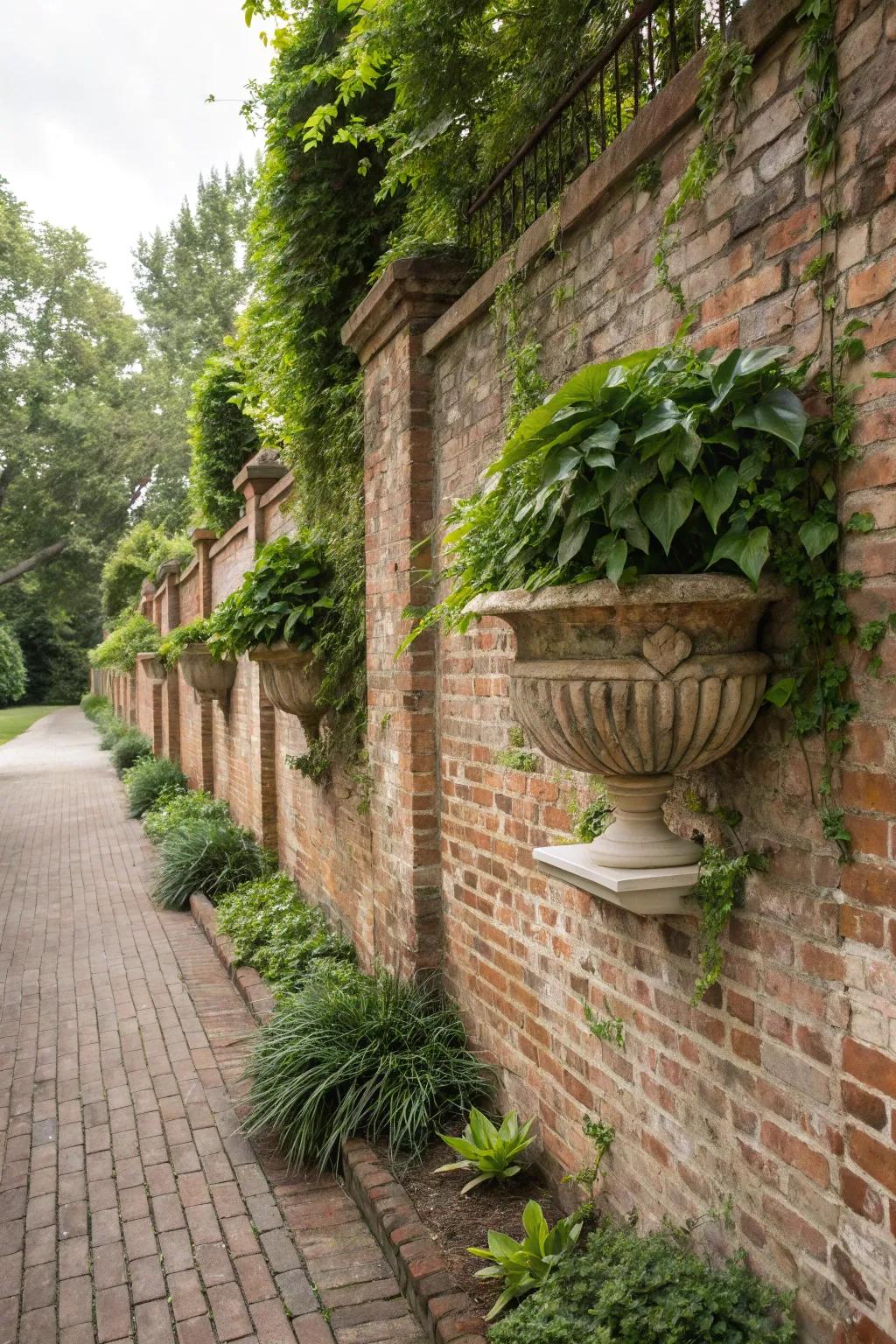 Classic charm meets natural beauty with natural stone wall planters.