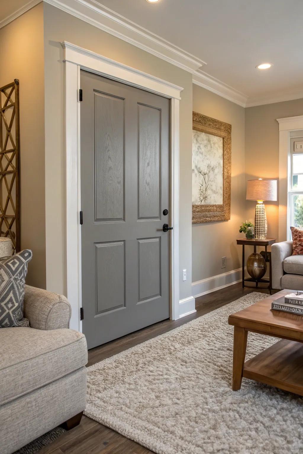 Gray doors merge effortlessly with various interior designs.