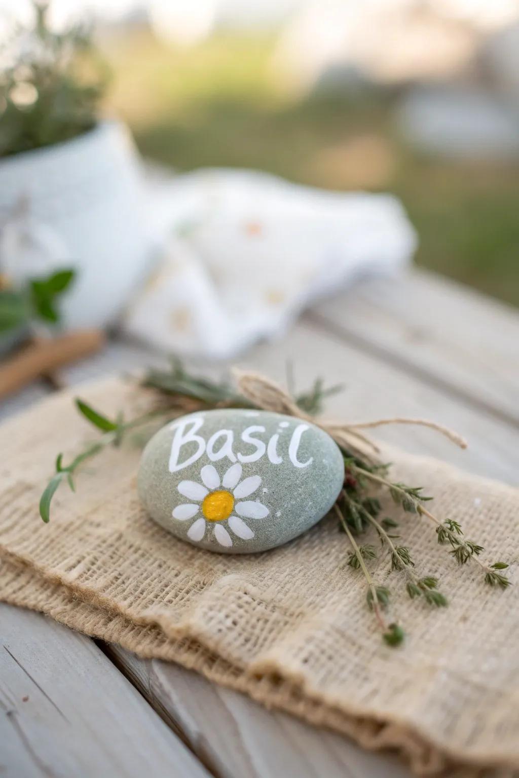 Elevate your garden&rsquo;s aesthetics with these delightful, painted stone labels.