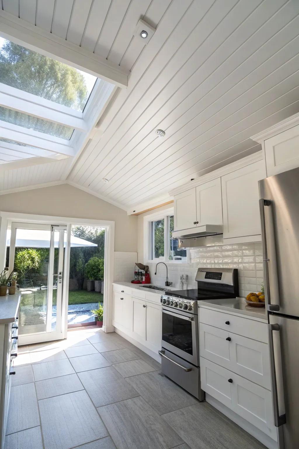 Painted panels cultivate a fresh and open atmosphere.