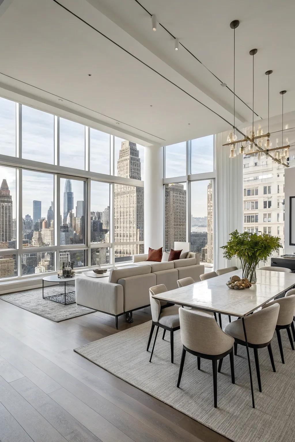 Open floor plans establish seamlessness in your penthouse.