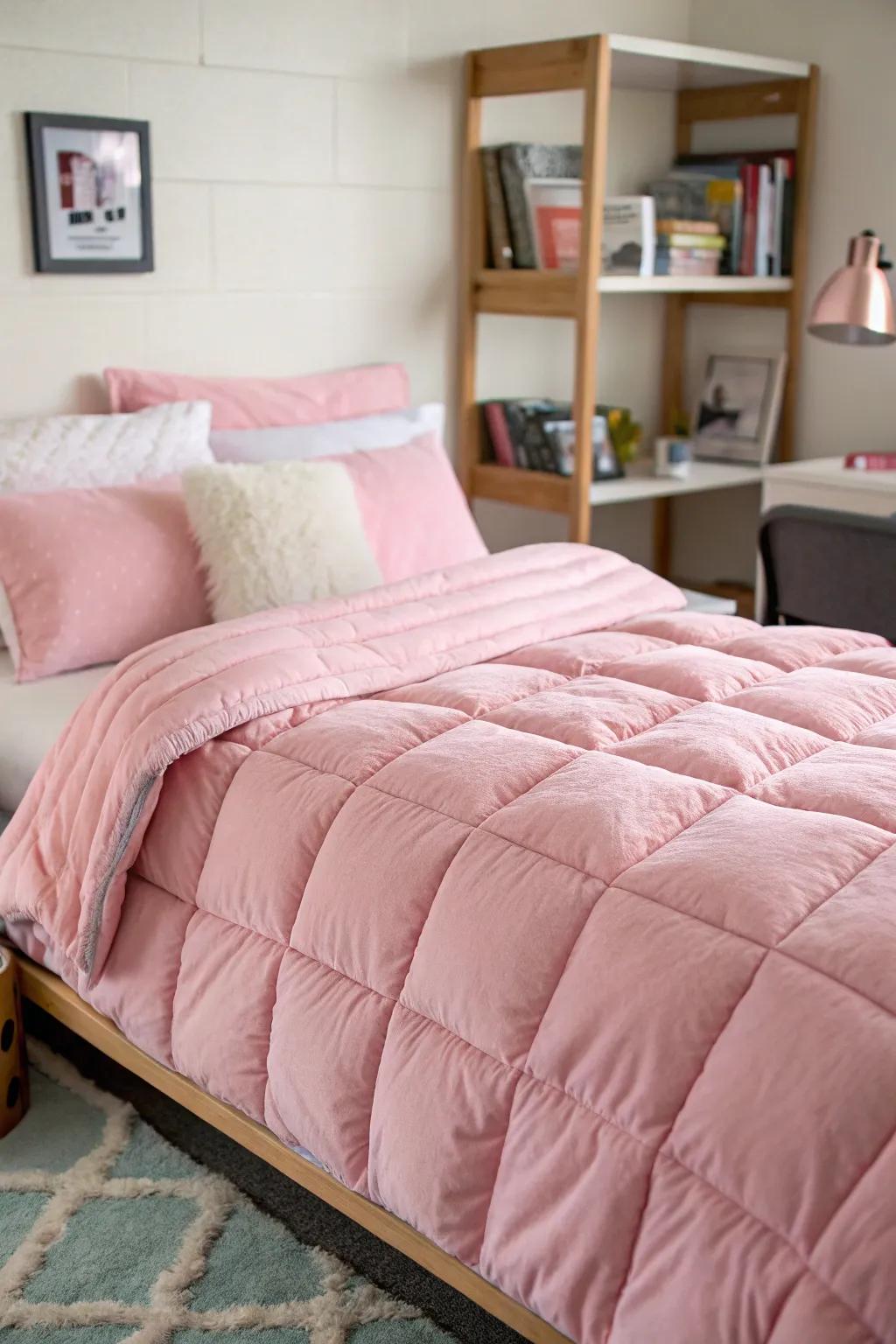 Deluxe bedding transforms your dorm bed into a relaxing haven.