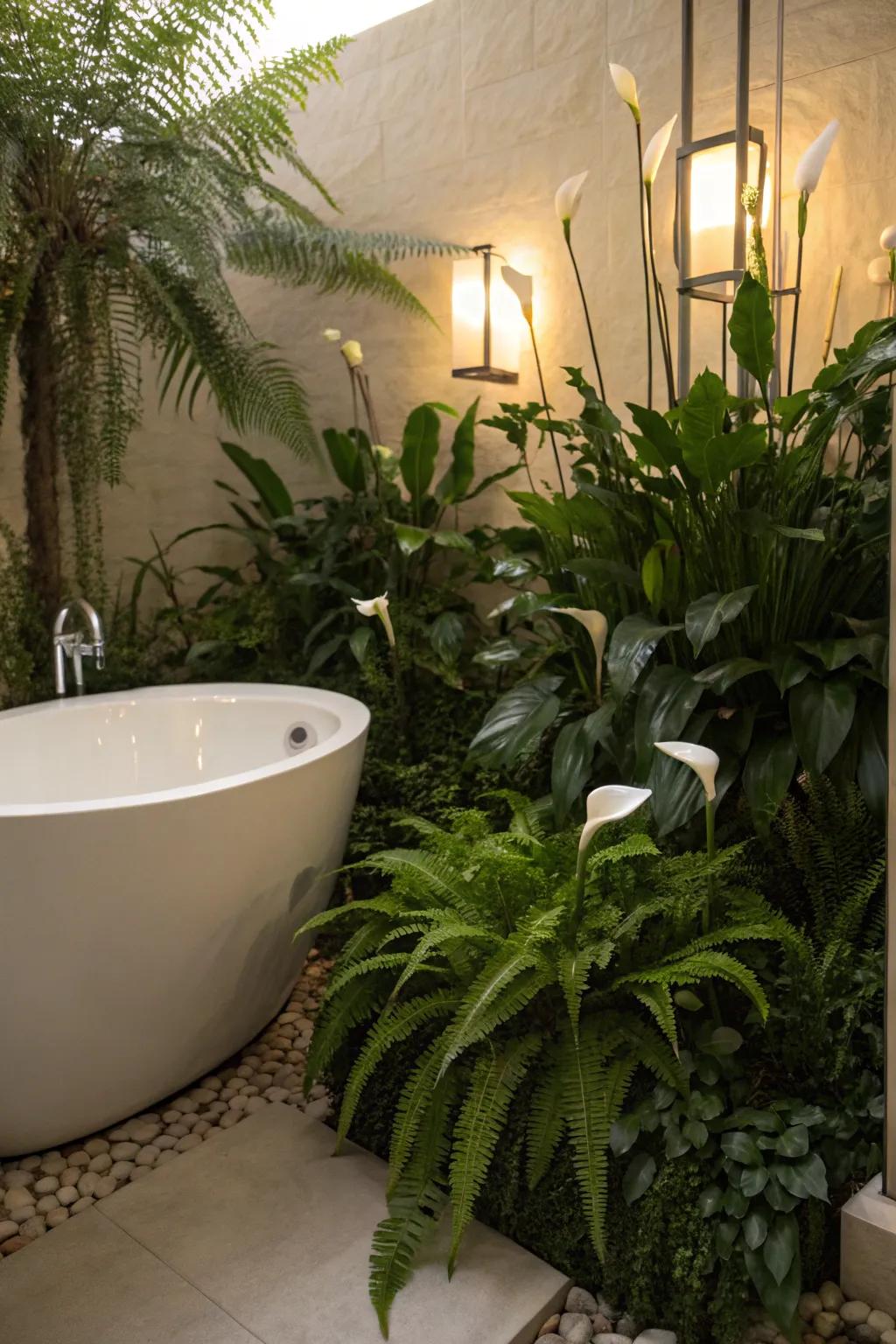 Turn your bath time into a moment of relaxation with a green oasis.