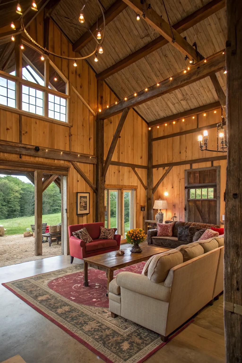 Incorporate the charm of rustic living into your pole barn.