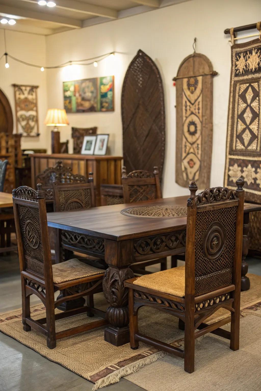 Deep wooden tones give a space warmth and personality.