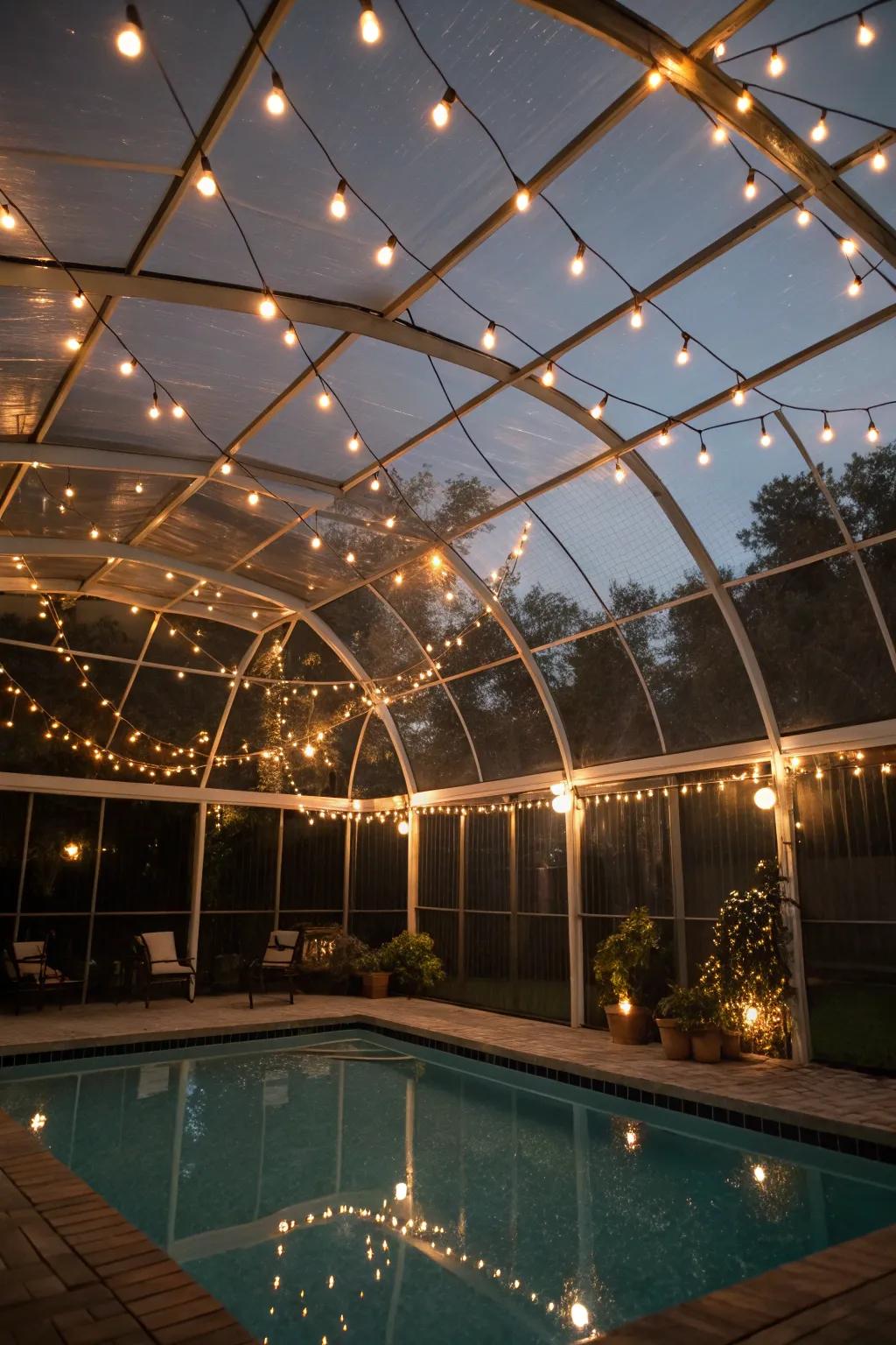 String lights evoke a night sky full of stars.