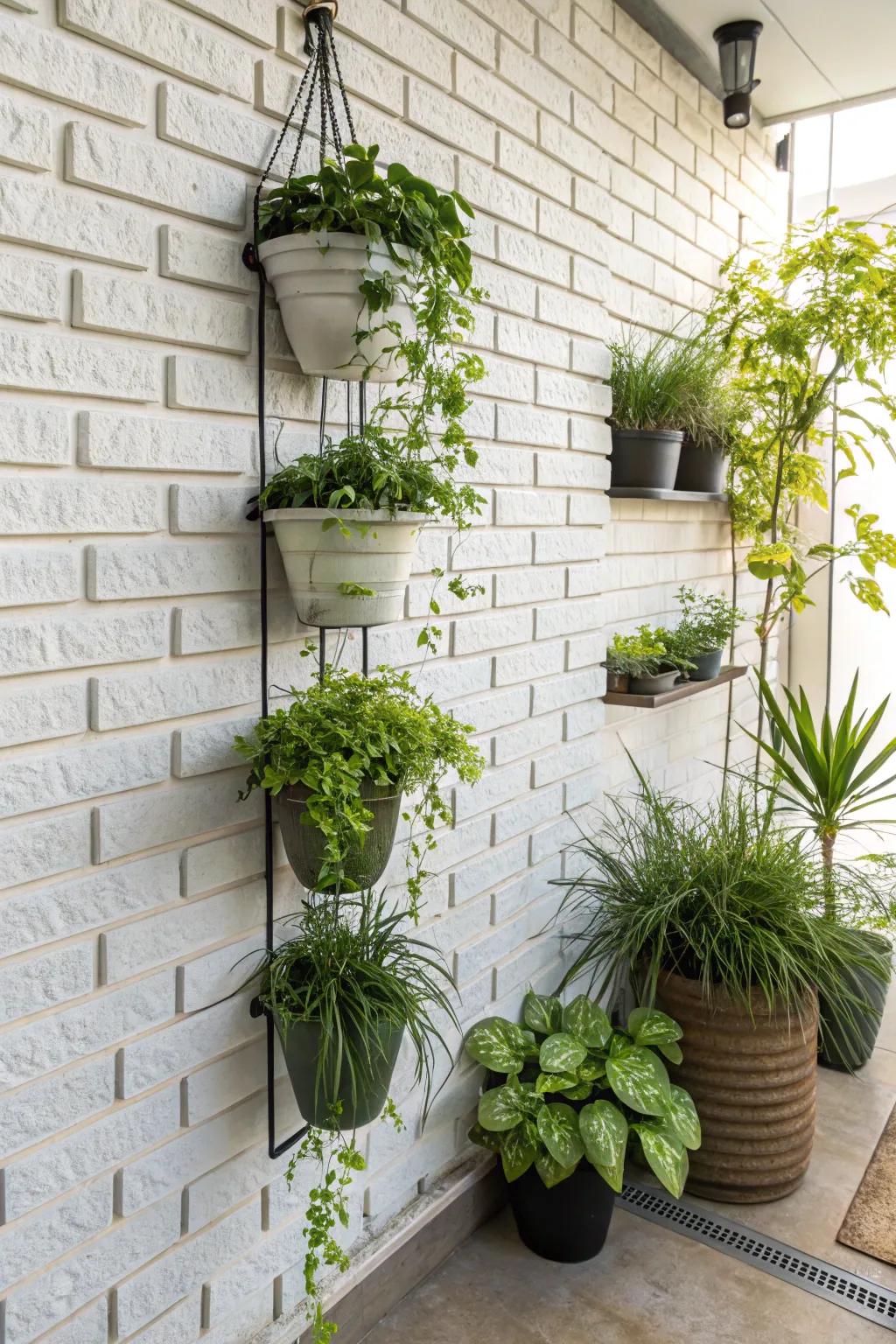 Establish a vertical garden to add greenery without occupying valuable floor space.