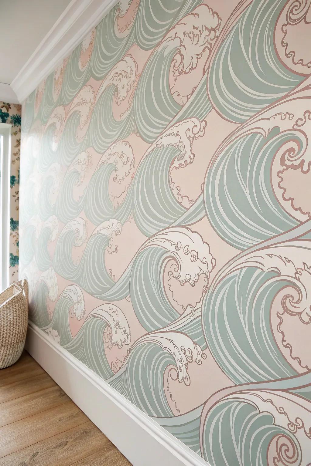Fluid waves and swirls infuse dynamic energy into any space.