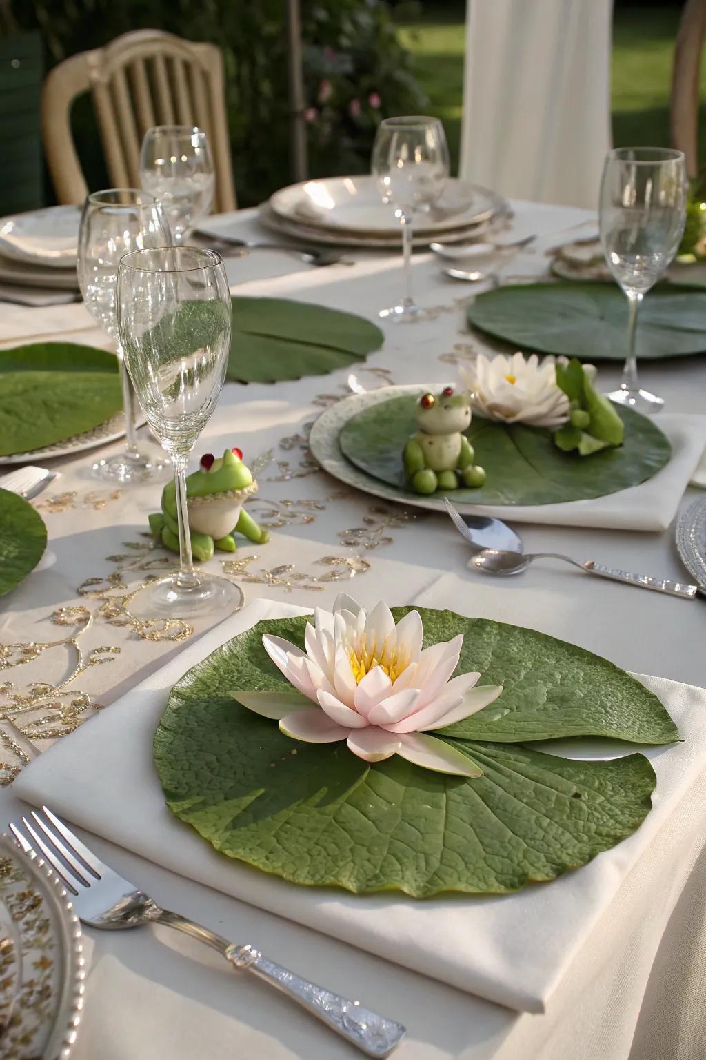 Bring the bayou to your table with whimsical water lily centerpieces.