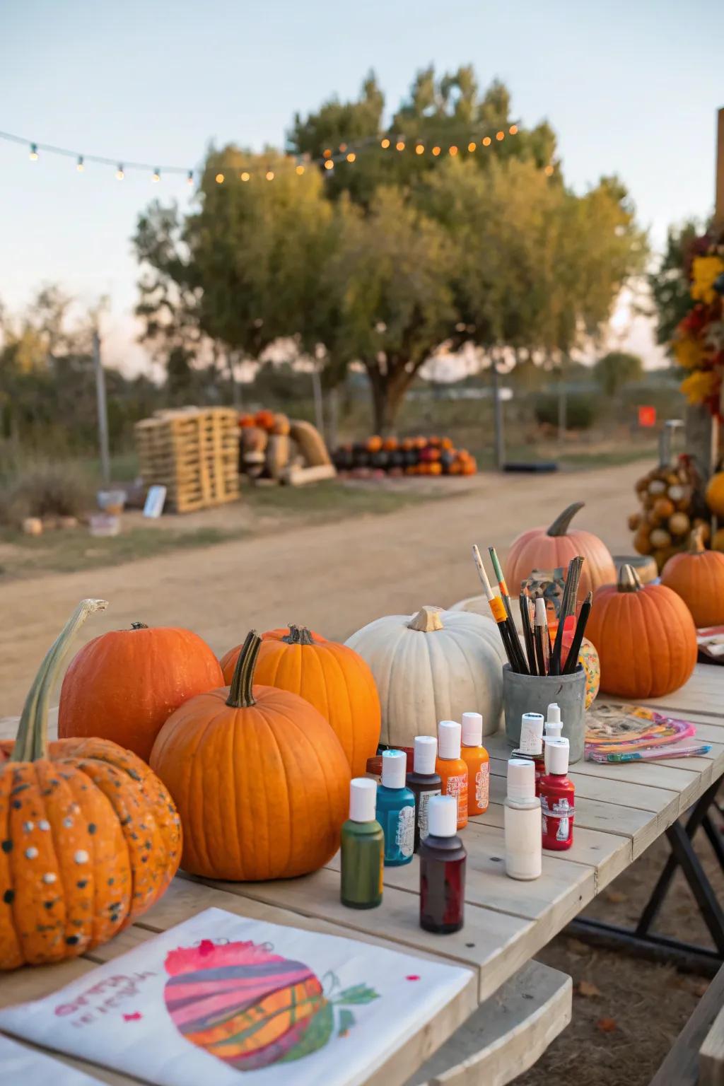 Spark imagination using a pumpkin decorating spot.