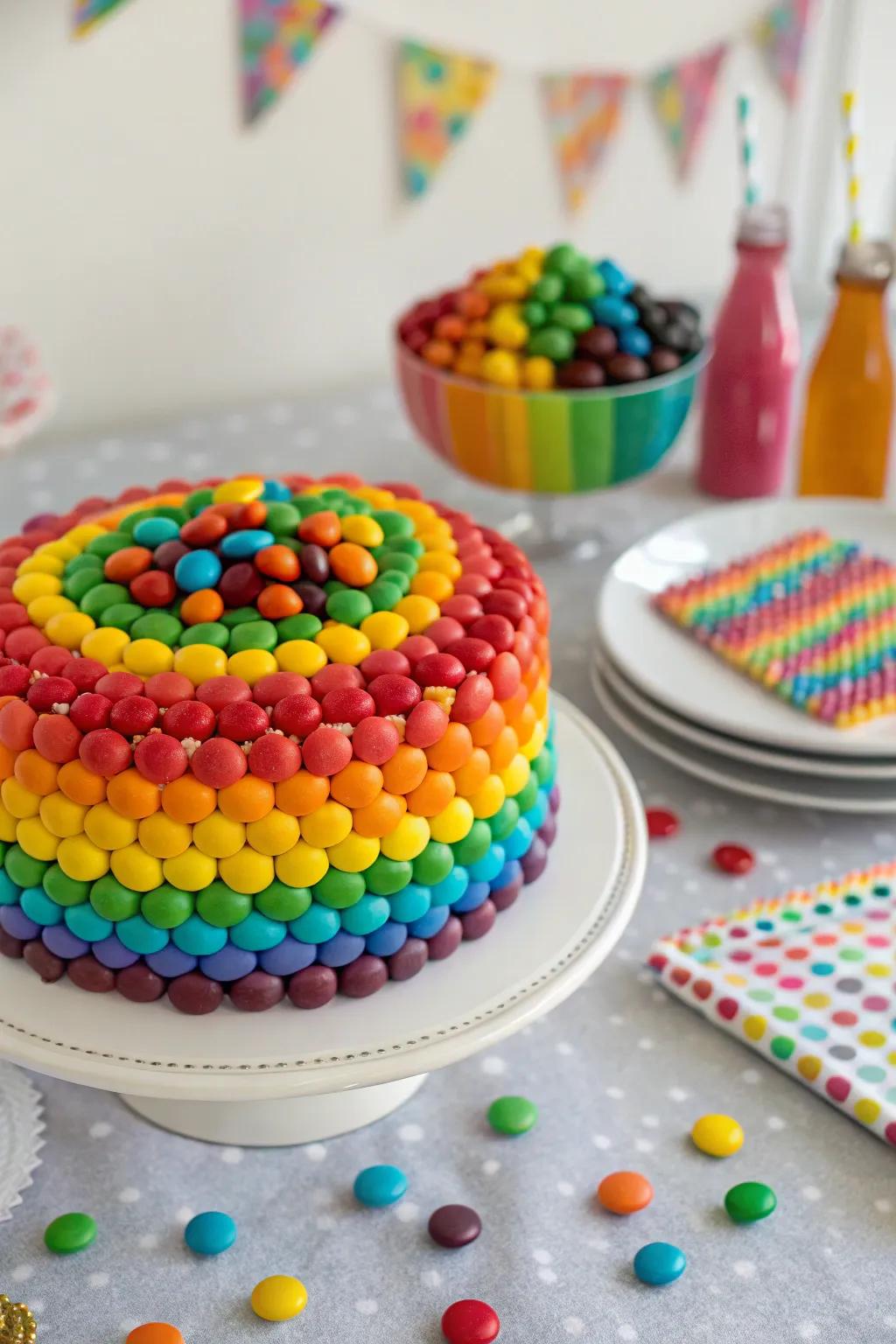 A sweet-shell spectrum sweet treat contributes additional sweetness to the celebration.