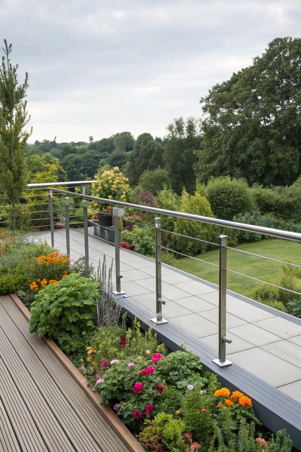 Merge safety with style through modern deck railings.