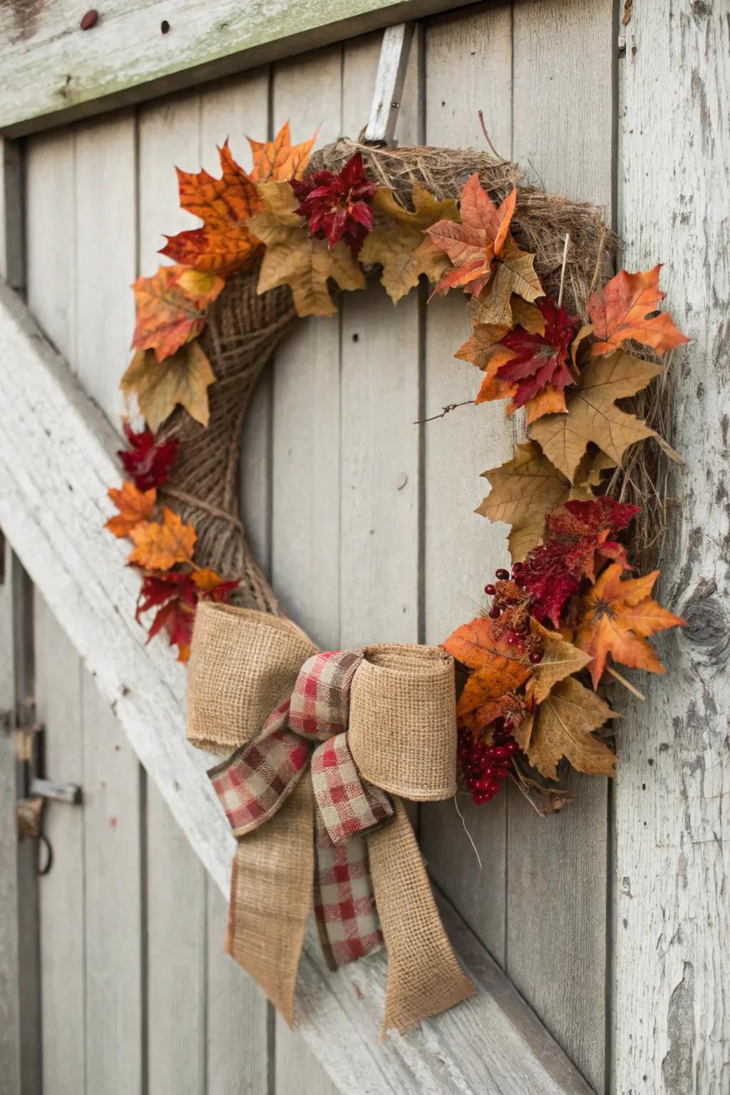 Capture the heart of fall with this countryside-style wreath.
