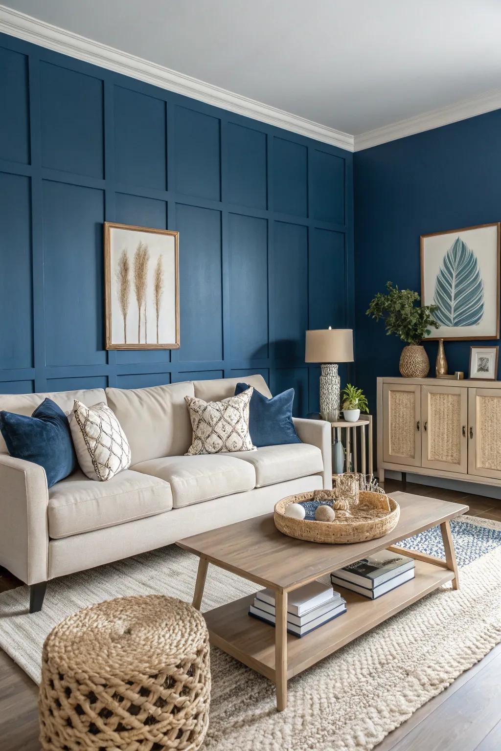 Striking feature walls establish a central attraction in any given room.