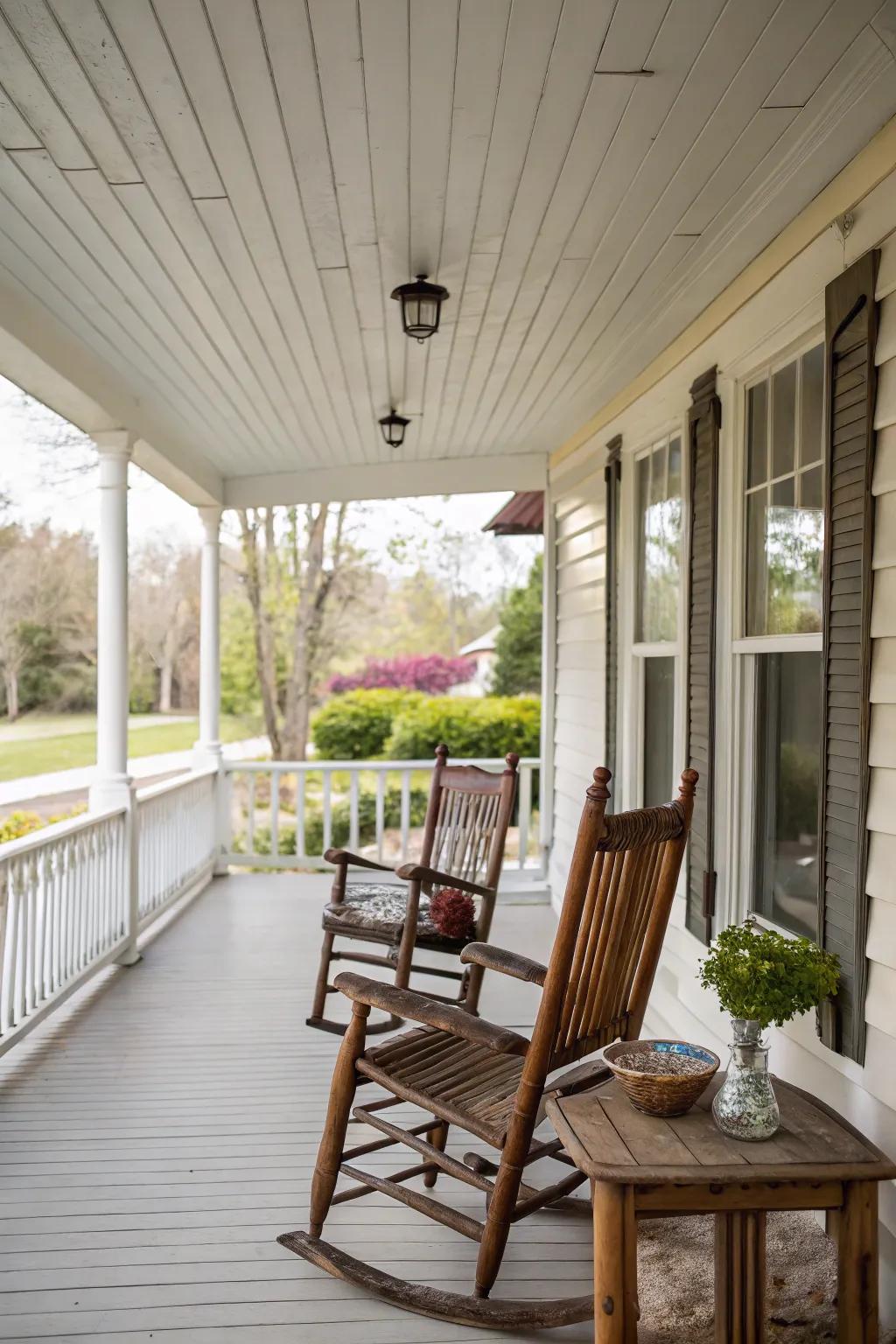 Tongue-and-groove ceilings present a classic aesthetic with a countryside flair.