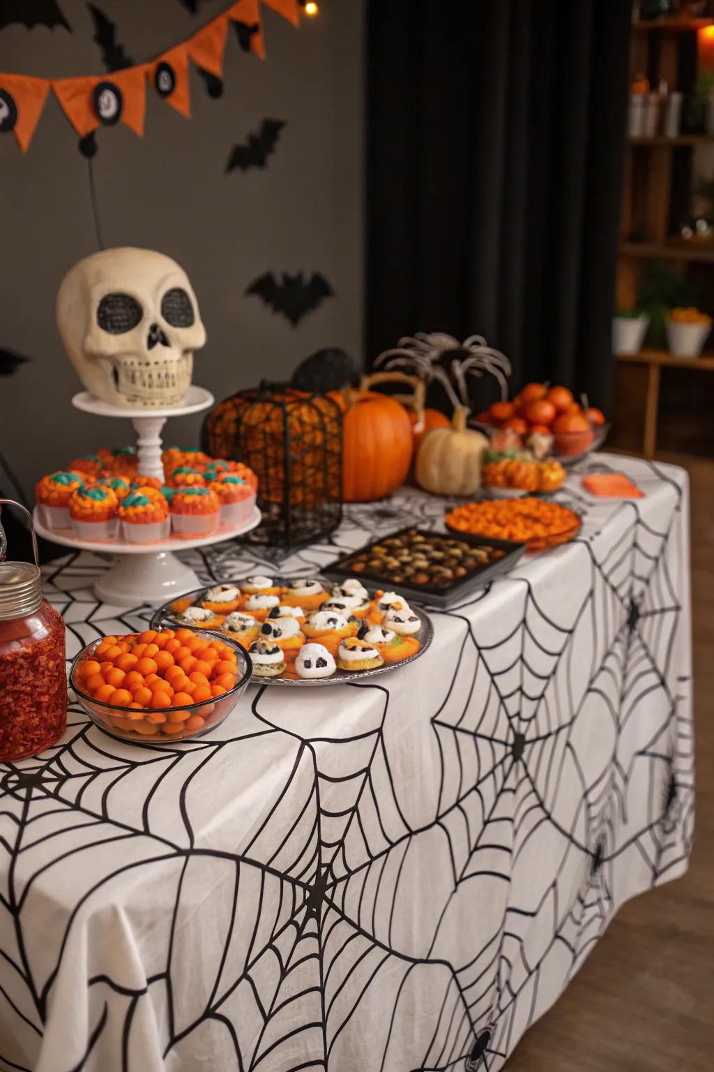 A table runner that spins a tale of Halloween fascination.