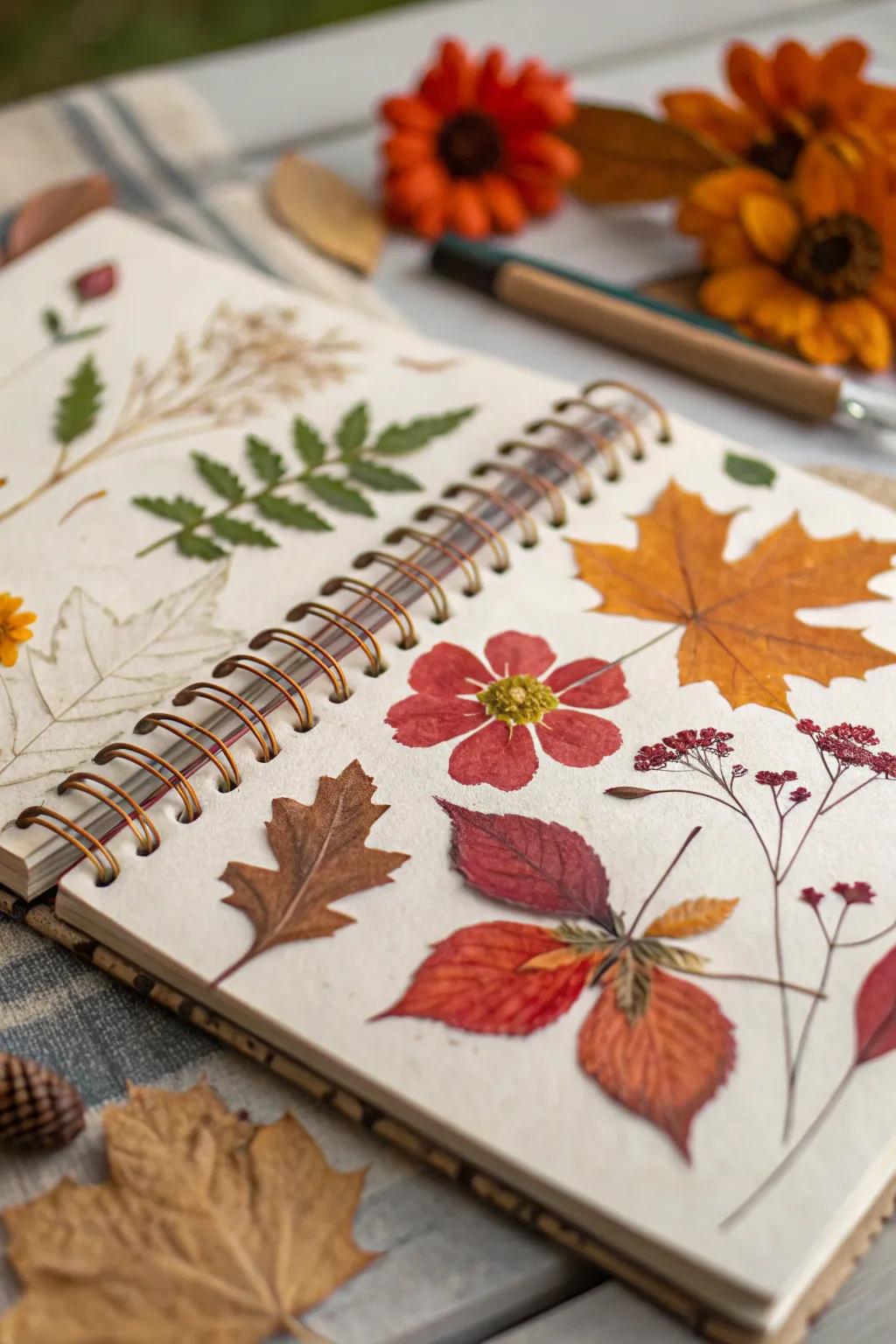 Nature's beauty captured in a scrapbook journal.