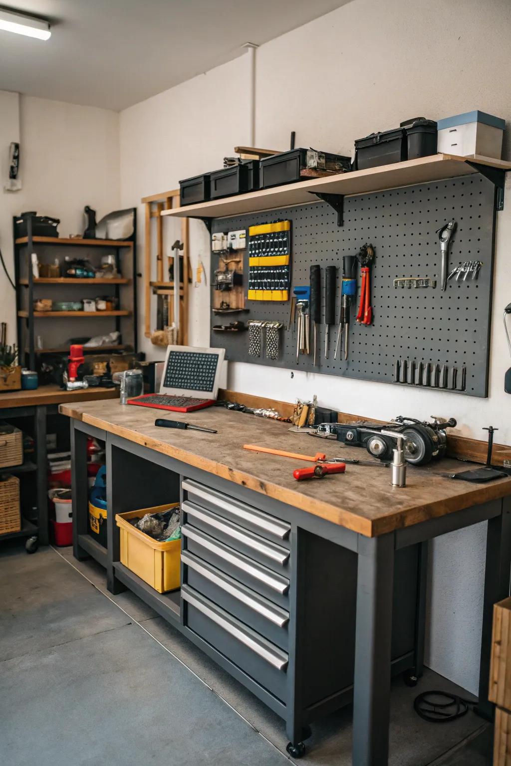 A crafting zone stimulates creativity and productivity.