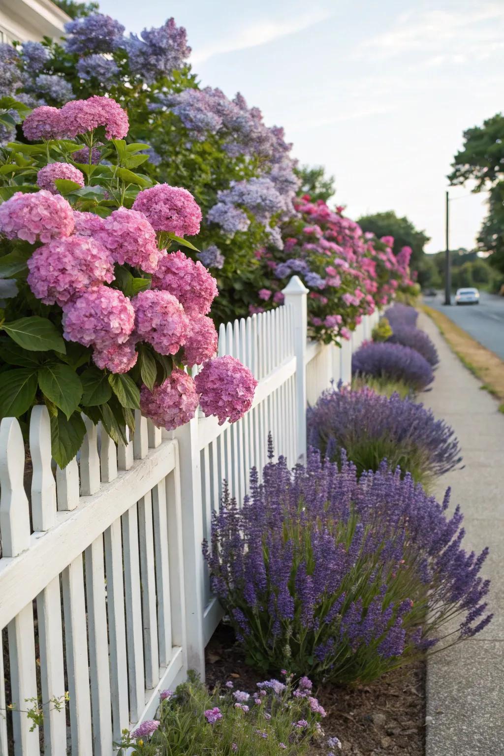 Striking flowers infuse a surge of color and appeal to any fence perimeter.