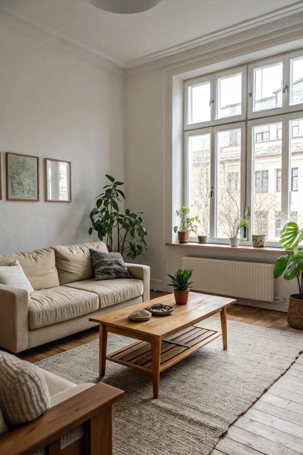 Peace comes to your living room through simplicity in design.