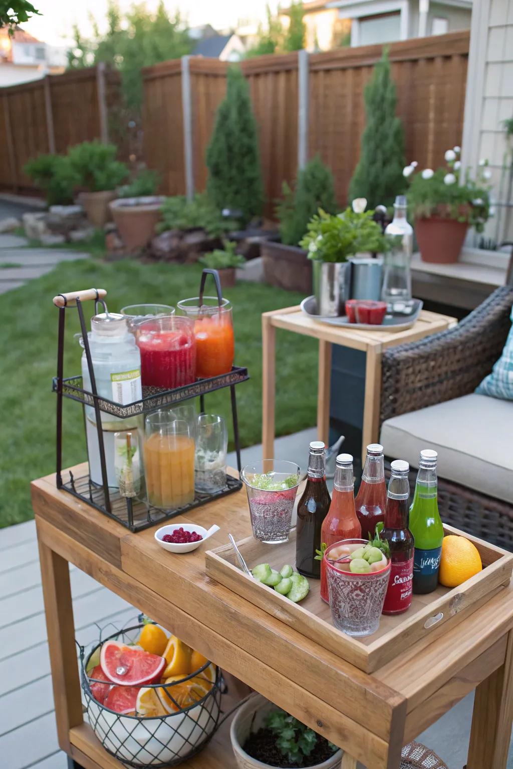 A self-serve DIY drink station with custom drink options