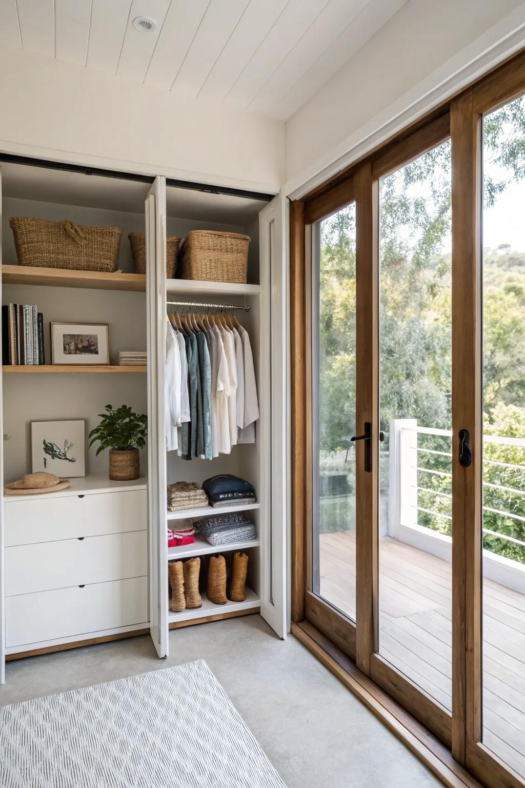 Folding doors blend practicality with elegance.