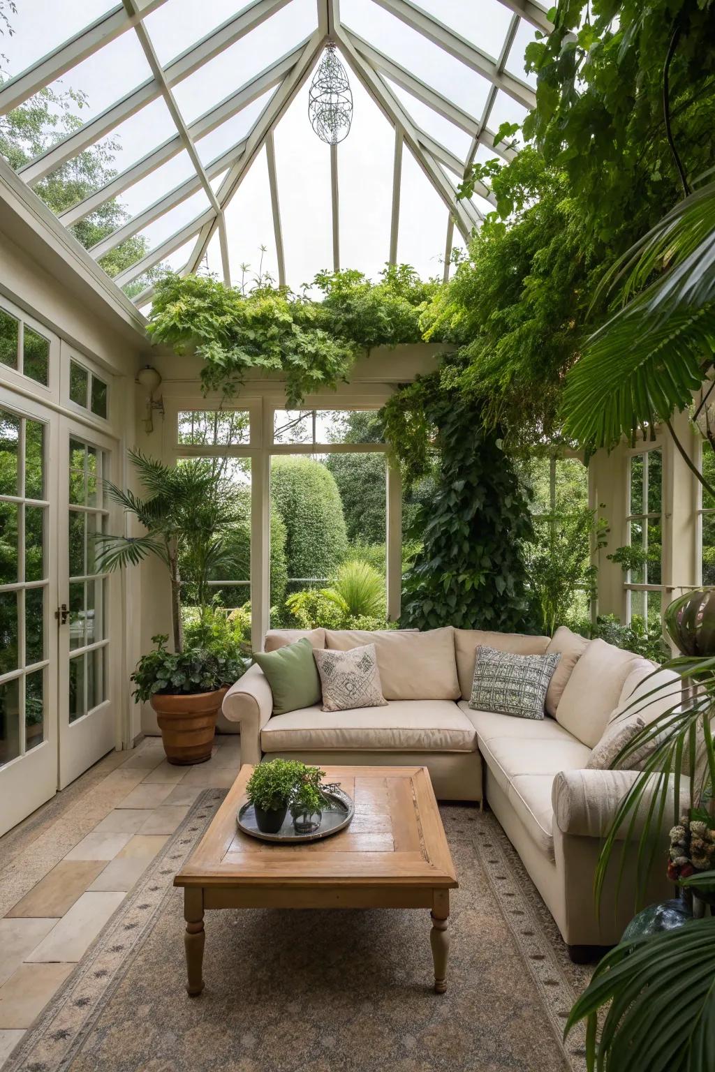 Design a snug spot with inviting seating and a hint of greenery.