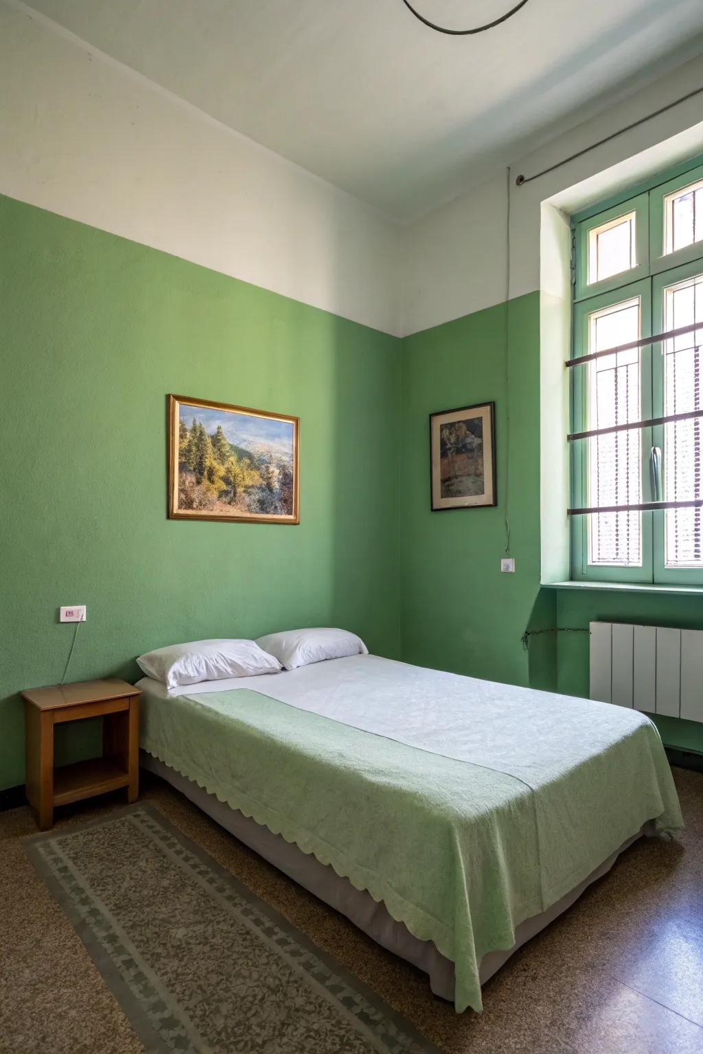 Minimalist decor enhances the tranquility of verdant walls.