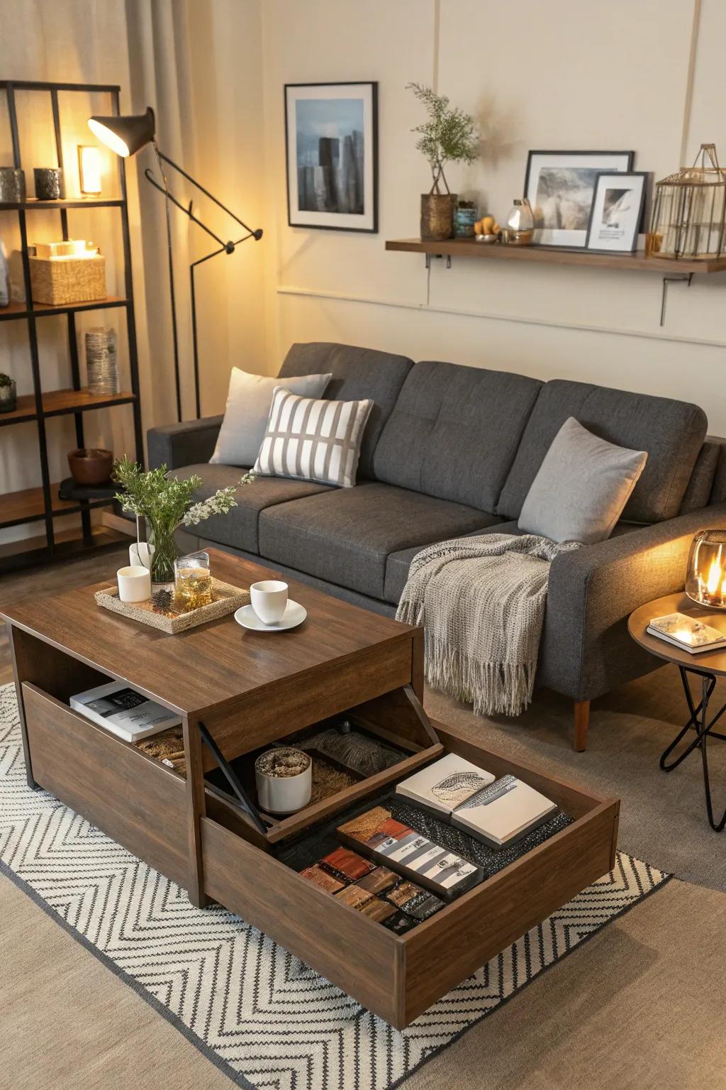 Versatile furniture enhances functionality in limited spaces.