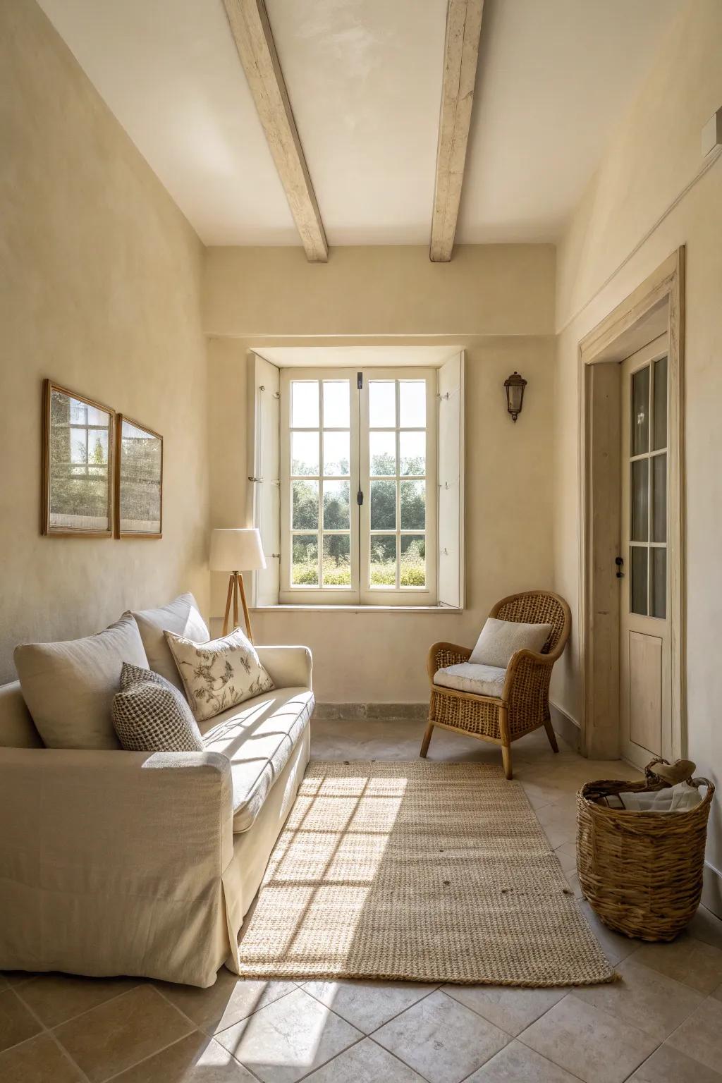 Pale hues that broaden confined areas.